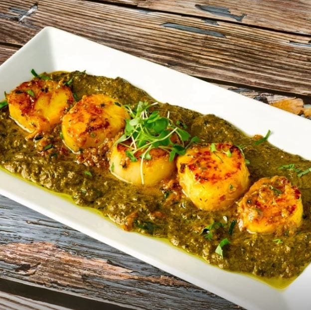 Flambe Scallops Signature (Gluten Free).