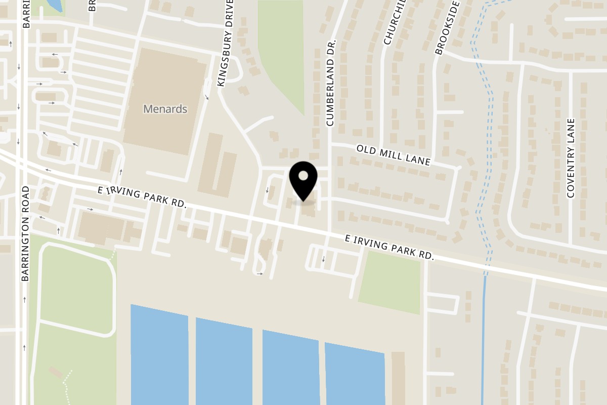 Map showing the location of Flambé India Streamwood on 1300 E Irving Park Rd Unit 100 in Streamwood